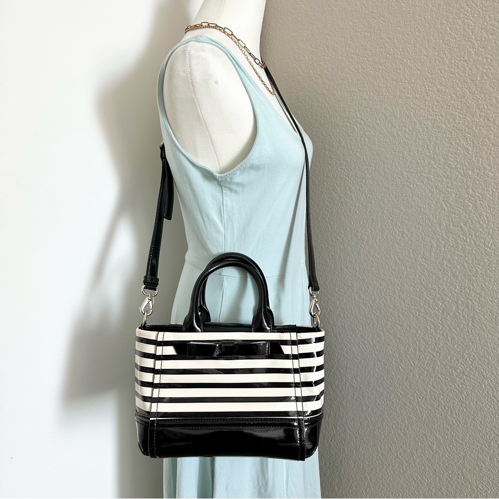 Kate Spade Chelsea Park Striped Patent Satchel Bag